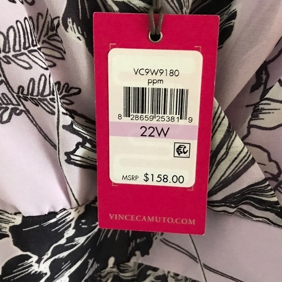 NWT Vince Camuto Midi dress Babydoll Lavender Floral print Flounce Tiered 22W - Picture 7 of 8